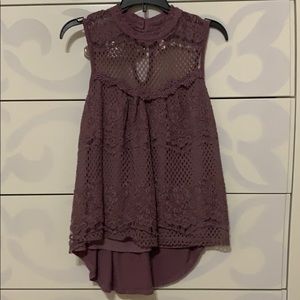 Purple lace tank top